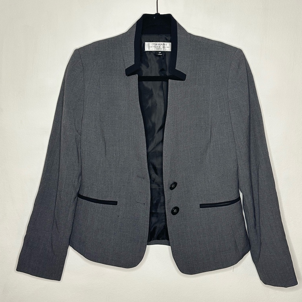 Equestrian style blazer notch color - Tahari ASL - size 2 Petite NEW